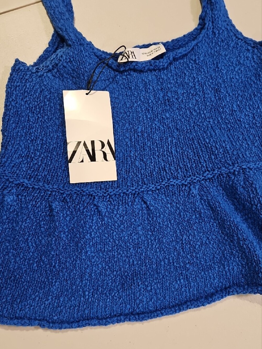 Zara NWT Knit Tank Top Royal Blue 0223